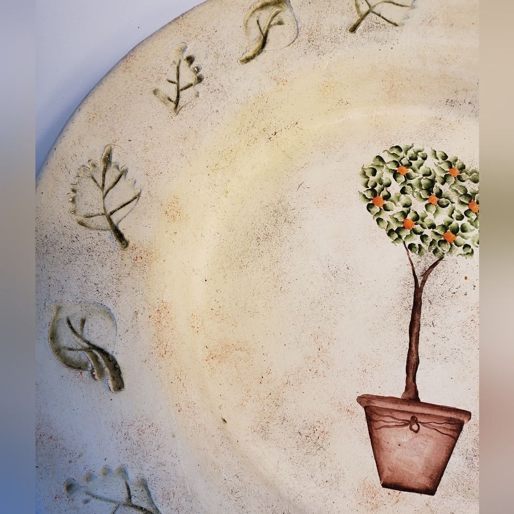 Heavy Hand Painted Pottery Plate - Picture 5 of 10